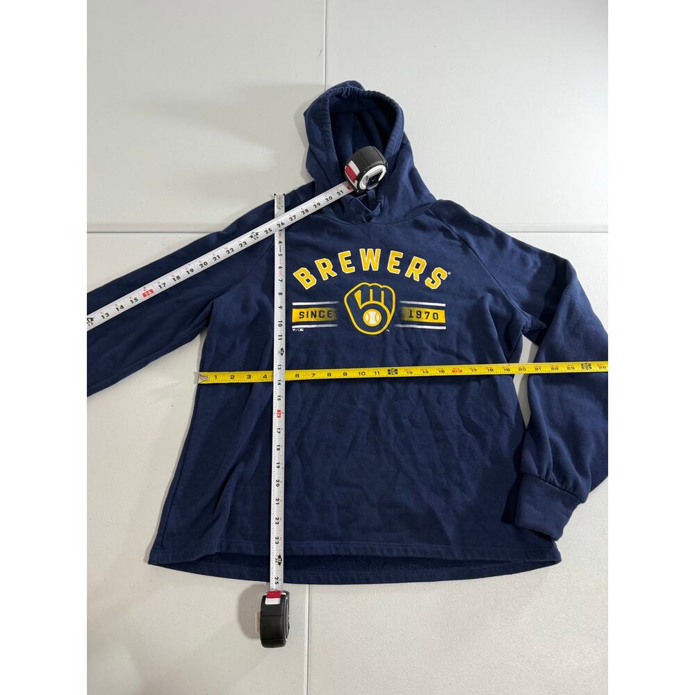 Milwaukee Brewers Pullover Hoodie Women’s Large Navy MLB Since 1970 - Picture 2 of 5